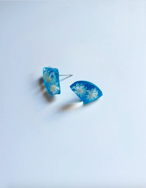Flower earrings BLUE STAR STONE