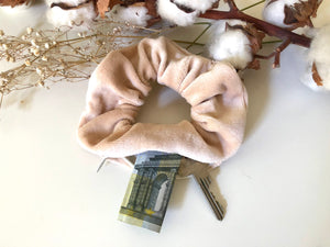 Organic cotton scrunchie VELVET with zip