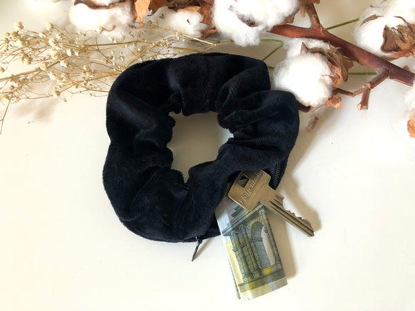 Organic cotton scrunchie VELVET with zip
