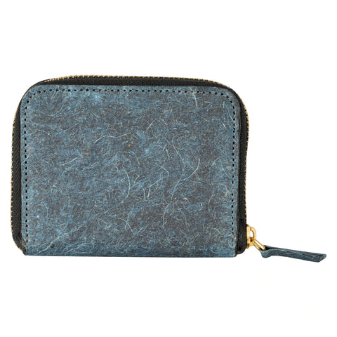 Coconut leather wallet ZIP blue