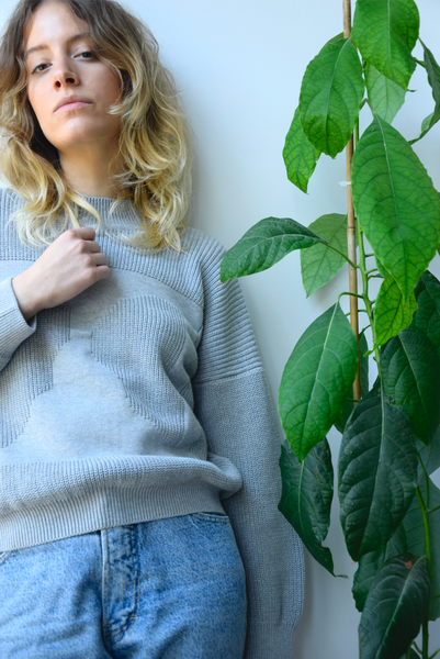 Organic cotton knit jumper MOA ash