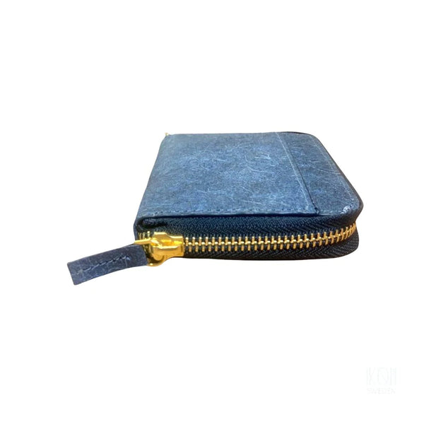 Coconut leather wallet ZIP blue