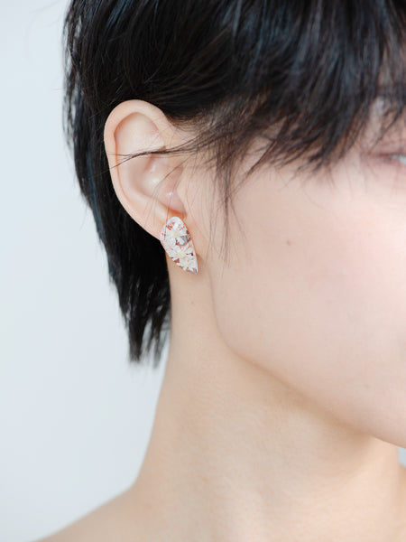 Flower earrings WHITE STAR STONE