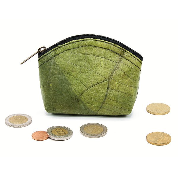 Teak leaf mini purse GREEN